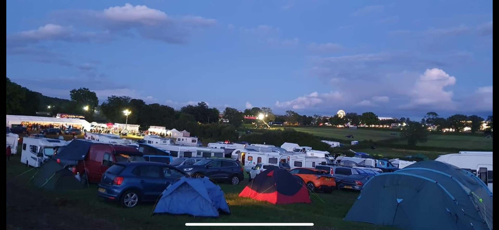 Campsite atmosphere at dusk